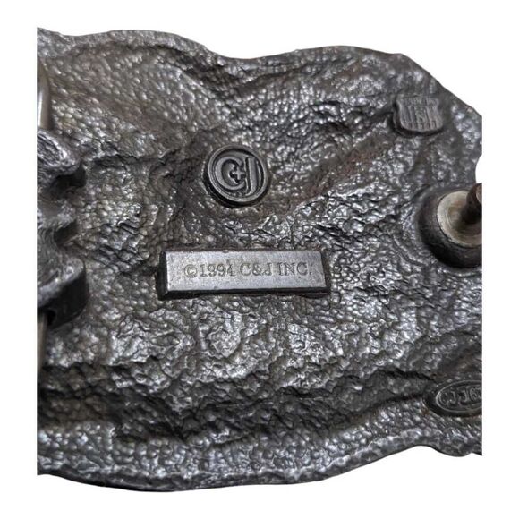 Vintage C&J Inc Belt Buckle 2nd Amendment The Right To Bear Arms 1994 Metal - Picture 3 of 3